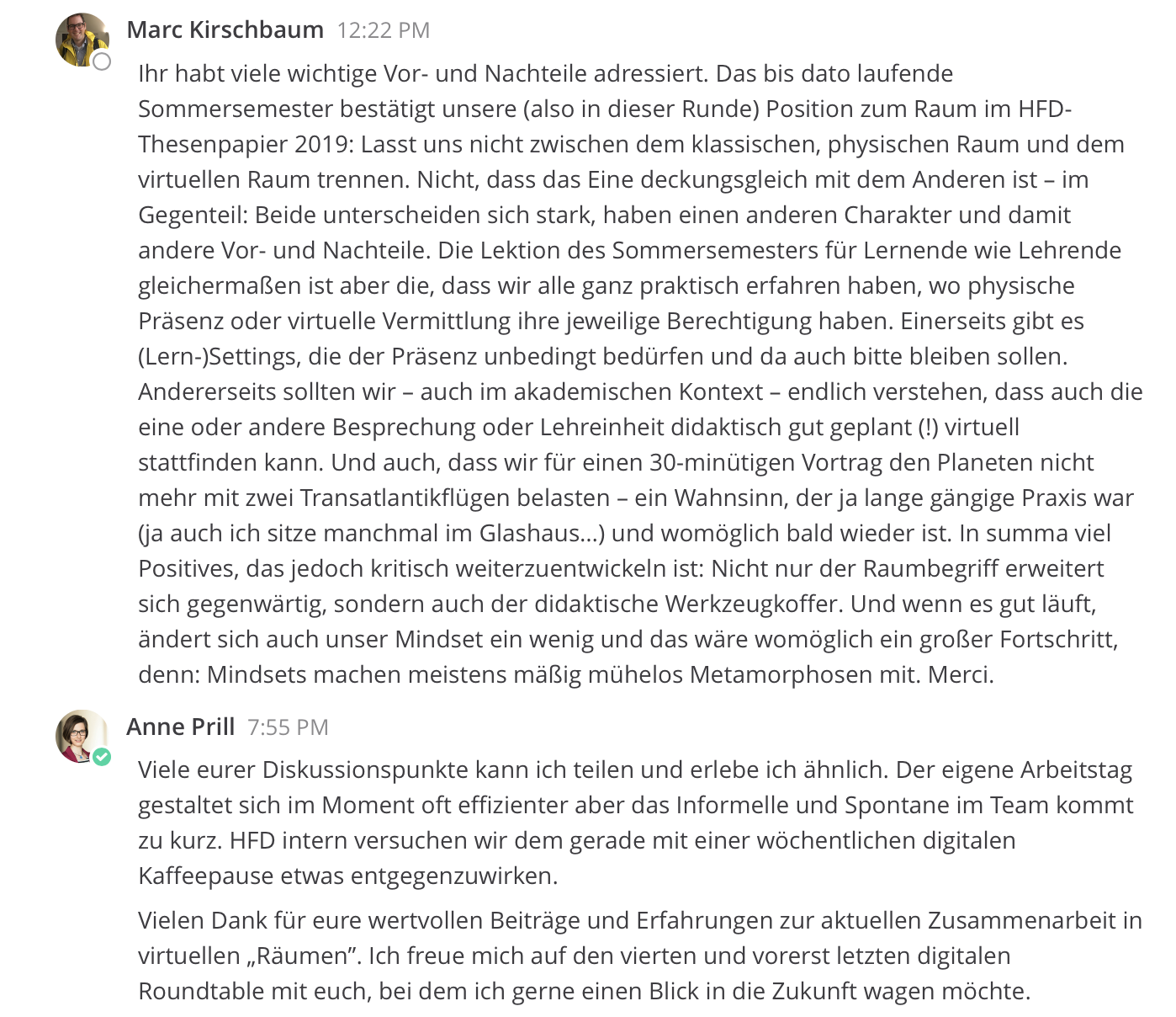 Screenshot digitaler Roundtable