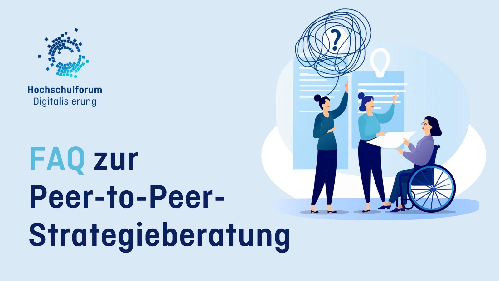 Titelbild zur Website: FAQ zur Peer-to-Peer-Strategieberatung.