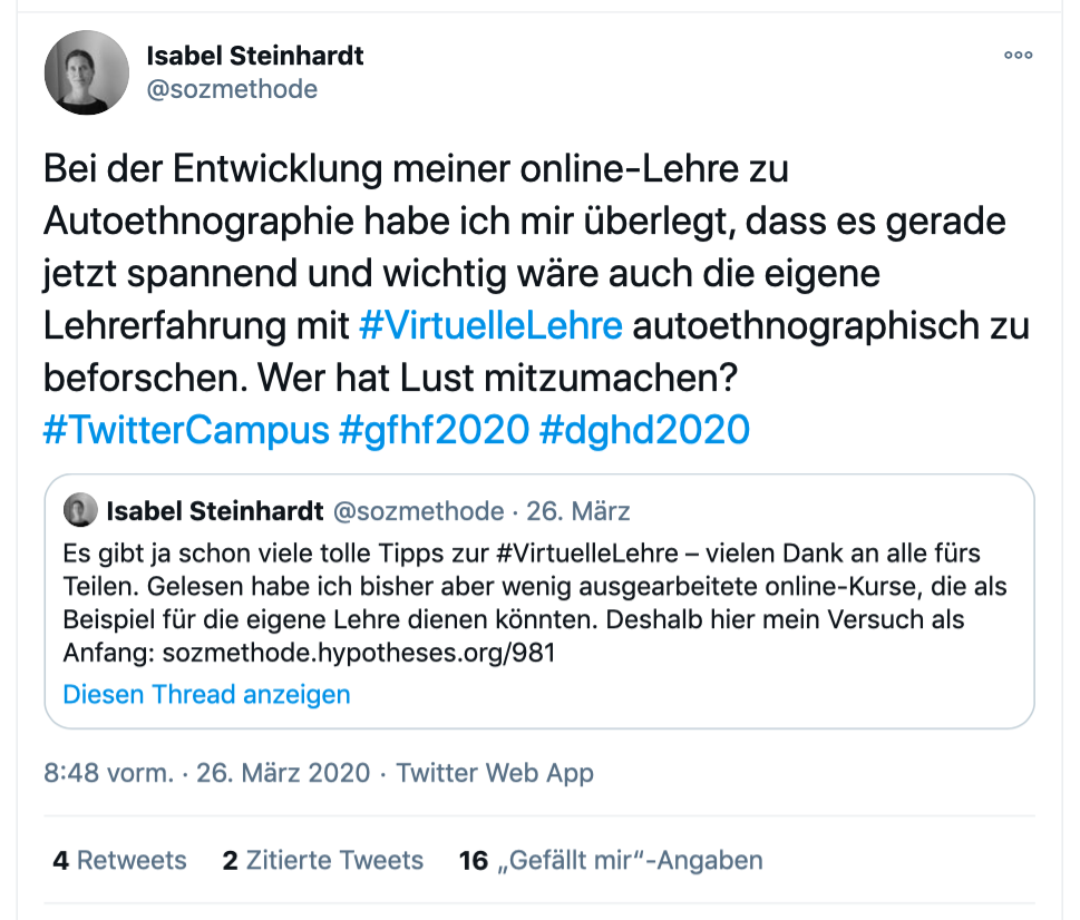 Screenshot eines Tweets von Isabel Steinhardt