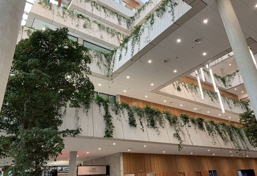 Wageningen Eingang Begrünter Lichthof im Aurora Building, Wageningen