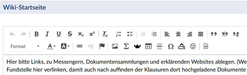 Stud.Beitrag_Text_Studiengruppen in Stud.IP_Abb07 Abbildung 7: Ansicht Stud.IP Oberfläche, Bearbeitung eines Wiki-Eintrags