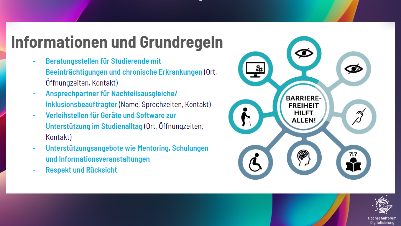 Folie: Barrierefreiheit hilft allen - Grundregeln