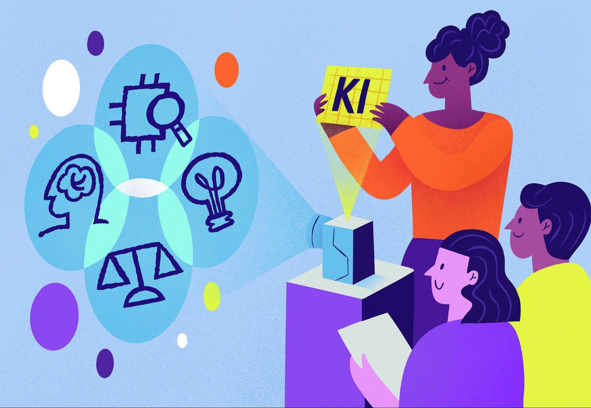 Strategie digital - KI als Schablone KI kann als Schablone für die Identifikation zukünftiger Kompetenzen dienen, doch ihre eigentliche Ausgestaltung bleibt Aufgabe von Lehrenden und Lernenden.