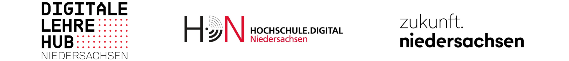 csm_Logo_Banner_f02ac33fad Logos des Digitale Lehre Hub Niedersachsen, von Hochschule.Digital Niedersachsen sowie zukunft.niedersachsen